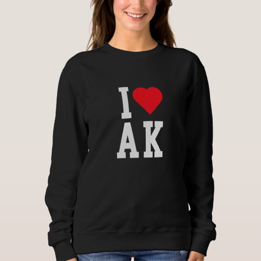 Sweatshirt J'adore Alaska AK Rétro Classique (Devant)