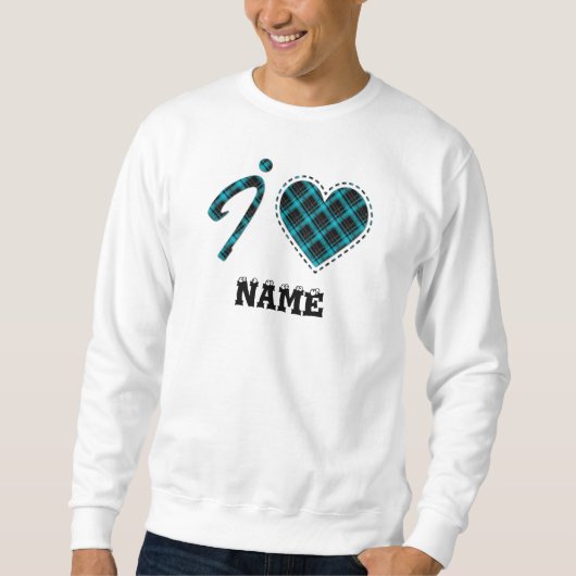 Sweatshirt J'adore... Coeur, plaid (Devant)
