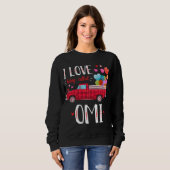 Sweatshirt J'adore être appelé Omi Valentine's Day Camion Rou (Devant entier)