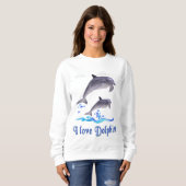 Sweatshirt J'adore les dauphins (Devant entier)
