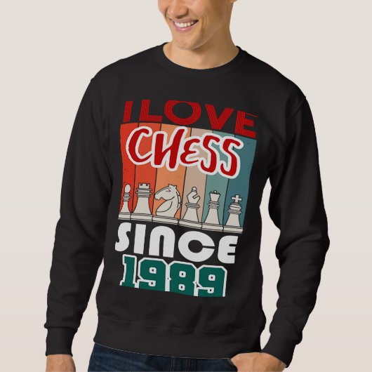 Sweatshirt J'adore les échecs depuis 1989 (Devant)