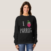 Sweatshirt J'adore les perroquets mignons conures à joues ver (Devant entier)