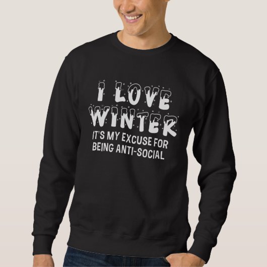 Sweatshirt J'adore l'hiver (Devant)