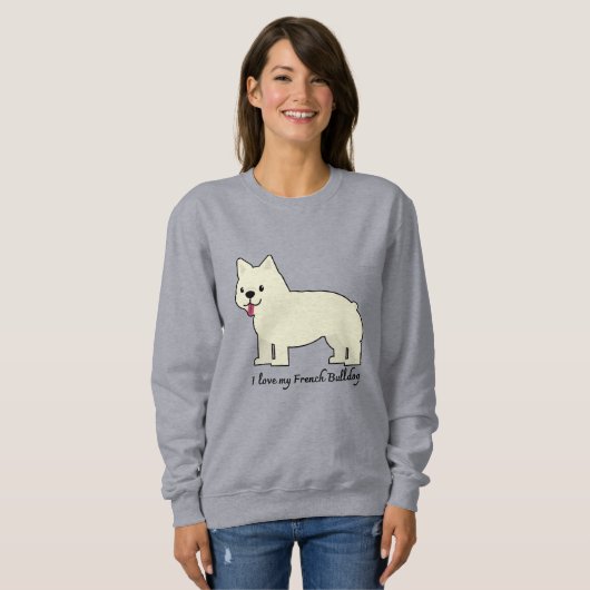 Sweatshirt J'adore mon Bouledogue Français (Devant entier)