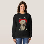 Sweatshirt J'adore mon chiot Labrador Retriever jaune (Devant entier)