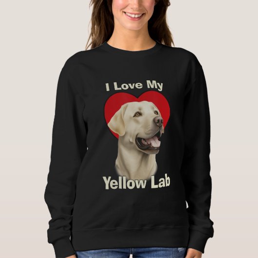 Sweatshirt J'adore mon chiot Labrador Retriever jaune (Devant)