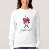 Sweatshirt J'adore Noël Eiffel Tower Red Plaid Christmas Bow (Devant)