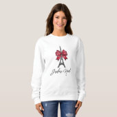 Sweatshirt J'adore Noël Eiffel Tower Red Plaid Christmas Bow (Devant entier)