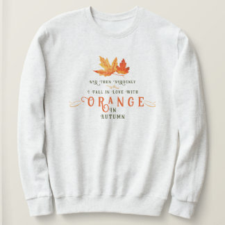 Sweatshirt J'adore Orange en Feuille d'Automne Drôle