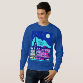 Sweatshirt J'adore Paris - Imaginaire Paris sous une Pleine l (Devant entier)