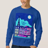 Sweatshirt J'adore Paris - Imaginaire Paris sous une Pleine l (Devant)