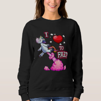 Sweatshirt J'adore Péter Un Amour De Licorne Pète Je Pète De 