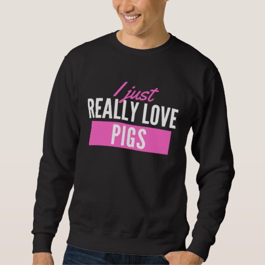Sweatshirt J'adore simplement les cochons Cochon (Devant)