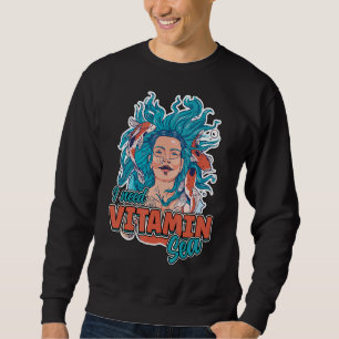 Sweatshirt J'ai besoin Vitamine Mer Océan Vague Koi Poisson é