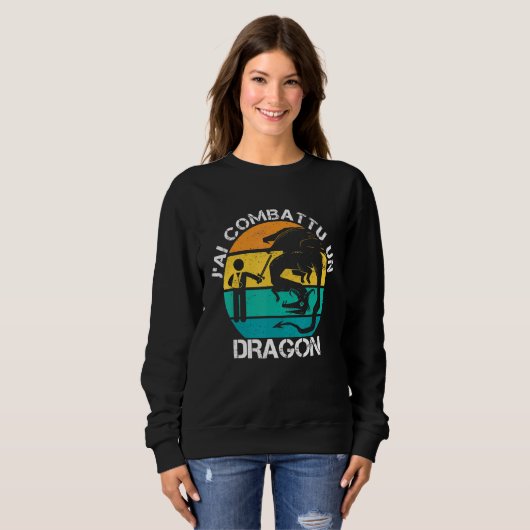 Sweatshirt J'ai Combu Un Dragon Bon Récupération Bras Cassé P (Devant entier)