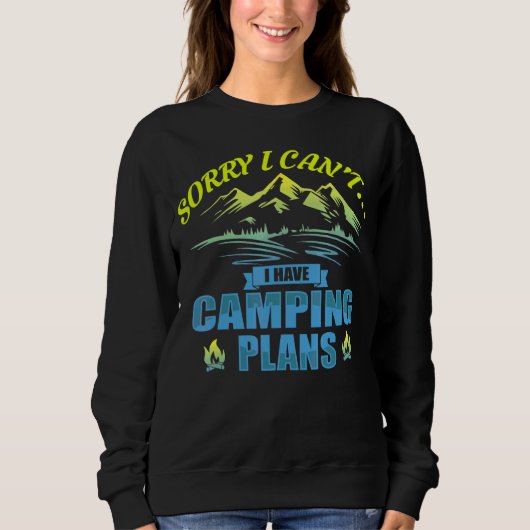 Sweatshirt J'Ai Des Plans De Camping Graphisme De Camping (Devant)