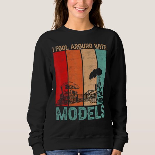 Sweatshirt J'Ai Du Mal Avec Des Modèles Retro Train Trainspot (Devant)