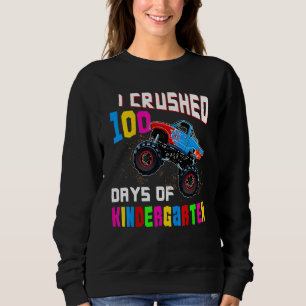 Sweatshirt J'Ai Écrasé 100 Jours D'École Pour Garçons Monstre