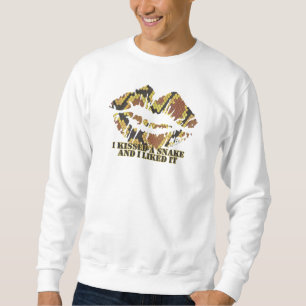 Sweatshirt J'ai embrassé un serpent Brown et l'impression or
