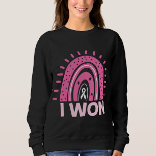 Sweatshirt J'ai gagné le cancer du sein survivant Pink Rainbo