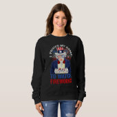 Sweatshirt J'ai mis mon jeu en pause pour regarder le feu d'a (Devant entier)
