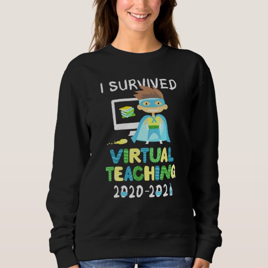 Sweatshirt J'ai survécu Virtual Teacher Garçons Superhero Ens (Devant)