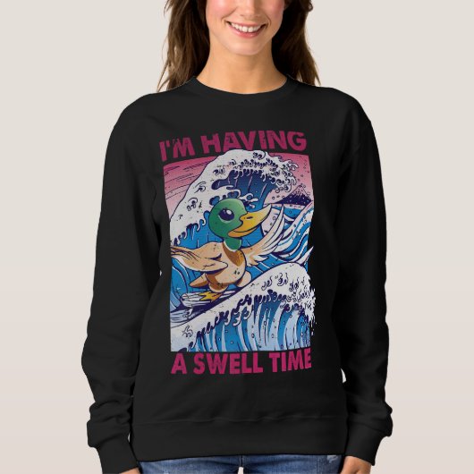 Sweatshirt J'ai un Surf de canard de surf (Devant)