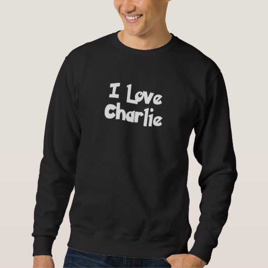 Sweatshirt J'aime Charlie chiot chien (Devant)