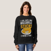 Sweatshirt J'Aime Chats & Mozzarella Bâtons Fromage Et Peut-Ê (Devant entier)