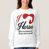 Sweatshirt J'aime / Chevaux du coeur (Devant)