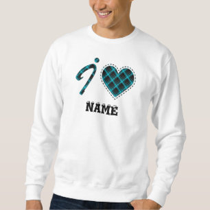 Sweatshirt J'aime… Coeur, plaid