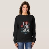 Sweatshirt J'aime Drapeau Danemark Moulin à vent Viking Batea (Devant entier)