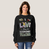 Sweatshirt J'aime être enseignant d'économie de Pâques (Devant entier)