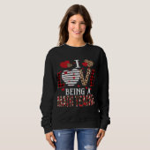 Sweatshirt J'Aime Être Un Enseignant En Maths Rouge Coeurs Pl (Devant entier)