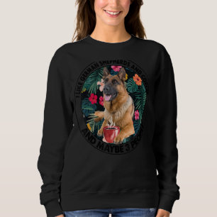 Sweatshirt J'Aime German Shepherd Coffee & Peut-Être 3 Person