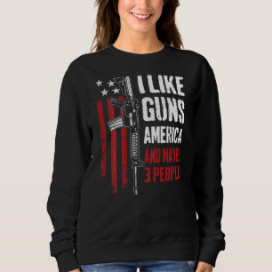 Sweatshirt J'Aime Guns America Peut-Être 3 Gens Gun Plaisante