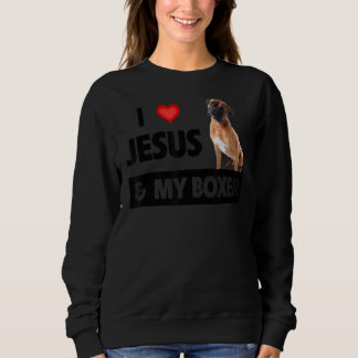 Sweatshirt J'Aime Jésus Et Mon Boxer Chien Maman Papa Pet Par