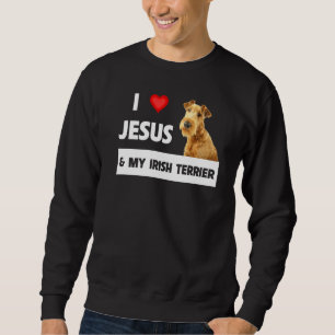Sweatshirt J'Aime Jésus Et Mon Irlandais Terrier Chien Maman