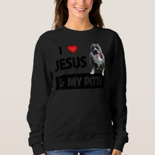 Sweatshirt J'Aime Jésus Et Mon Pittie Pitbull Chien Maman Pap