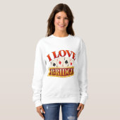Sweatshirt J'aime Joueur de carte de pont (Devant entier)