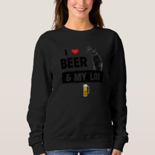 Sweatshirt J'Aime La Bière Et Mon Black Lab Maman Papa Labrad