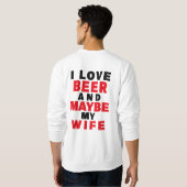 SWEATSHIRT J'AIME LA BIÈRE ET PEUT-ÊTRE MA FEMME (Dos entier)