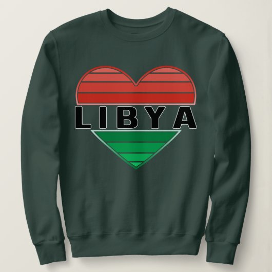Sweatshirt J'aime la Libye, le coeur libyen (Design devant)