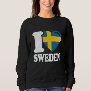 Sweatshirt J'aime la Suède Pays d'origine Drapeau suédois Suè