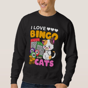 Sweatshirt J'aime le Bingo et les Chats Joueur de Jeux d'Arge