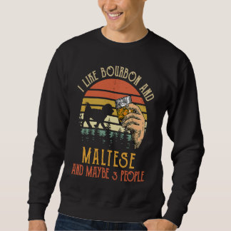 Sweatshirt J'aime le bourbon et le chien maltais peut-être 3