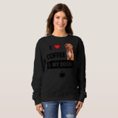 Sweatshirt J'Aime Le Café Et Mon Doodle Doré Chien Maman Papa (Devant entier)