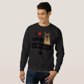 Sweatshirt J'Aime Le Café Et Mon Gsd Berger Allemand Chien Ma (Devant entier)