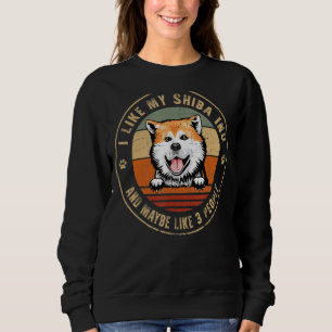 Sweatshirt J'Aime Le Chien Shiba Inu Et Peut-Être 3 Chiens Ge