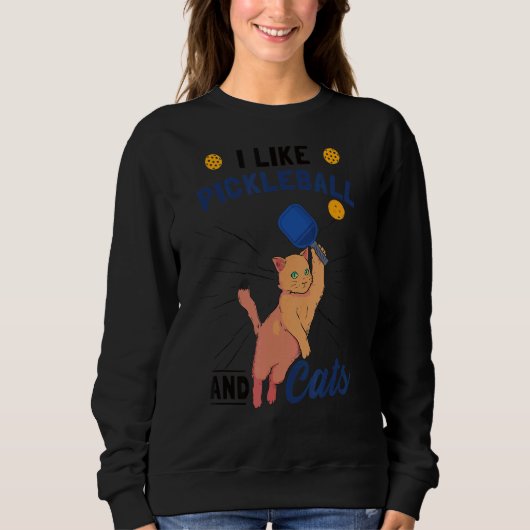 Sweatshirt J'Aime Le Pickleball Et Les Chats (Devant)
